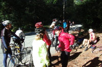 Resting in the sun at the top of Alba Rd.