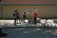 Dan Connelly (in red) keeps an eye on the refreshments.