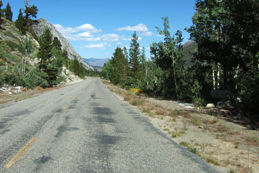 Descending Upper Rock Creek Rd. at 45 mph.