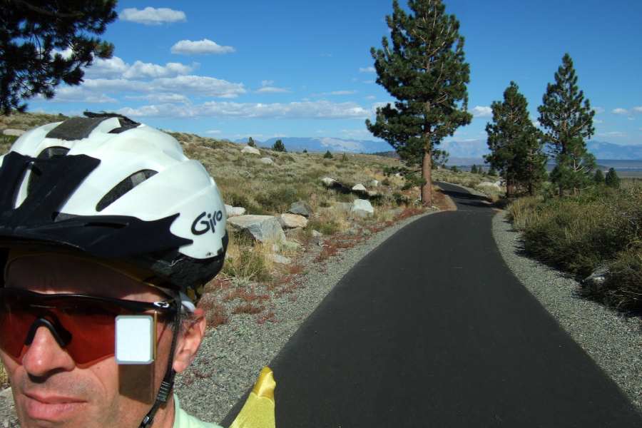 Heading up the bike path back into town