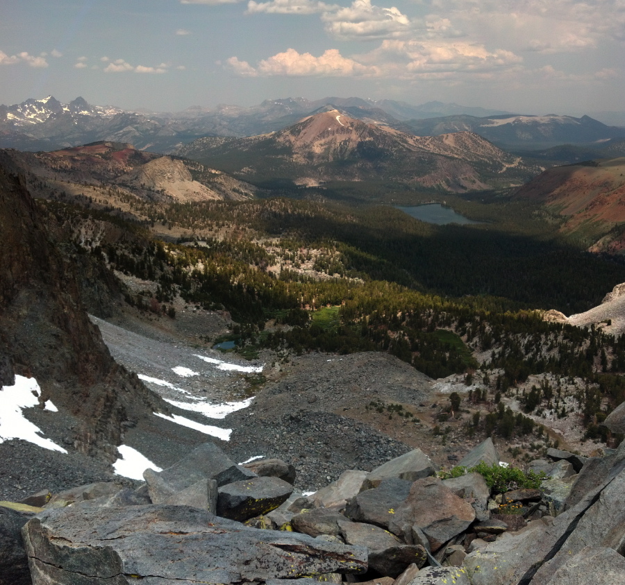 View of Mammoth Mountain and beyond from the viewspot on Mammoth Crest