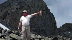 Marc prepares to release Charlie's ashes at one of his favorite spots on Mammoth Crest.