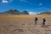 Frank takes a photo back toward the top of the climb from Deer Lakes.