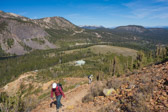 The shoulder of Mammoth Mountain and Lake Mary Road are in the background.
