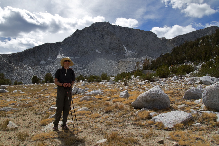 Bill stands below the northern peak along Kuna Crest.