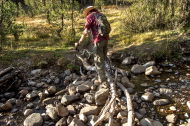 Bill crosses the Dana Fork of Tuolumne River.