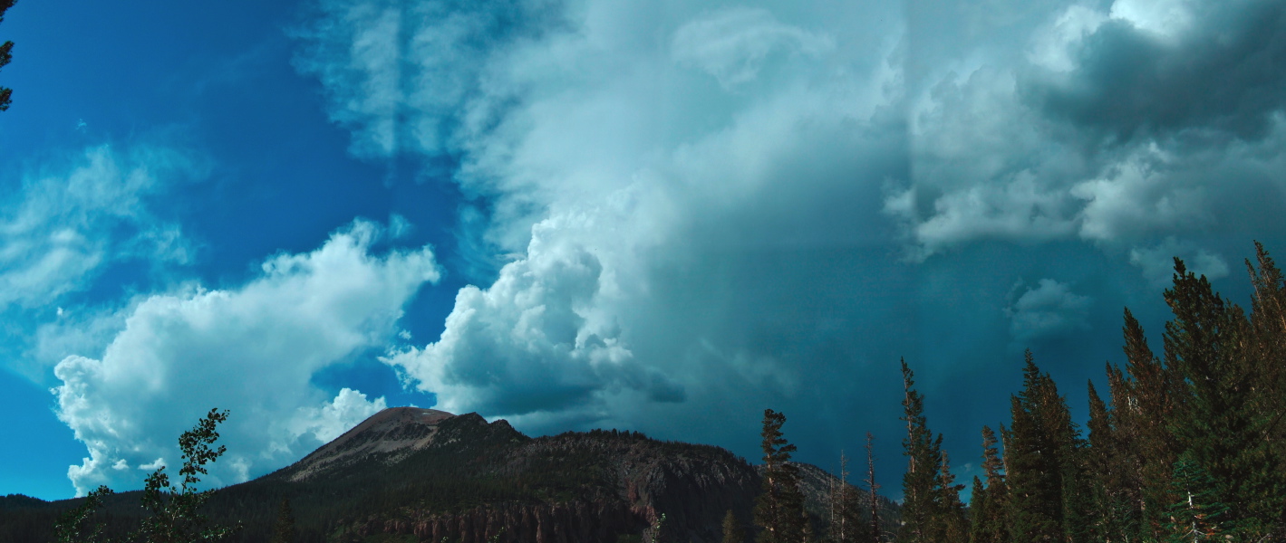 Storm clouds gather over Mammoth Mountain.