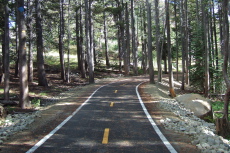 The bike path then continues up the hill.