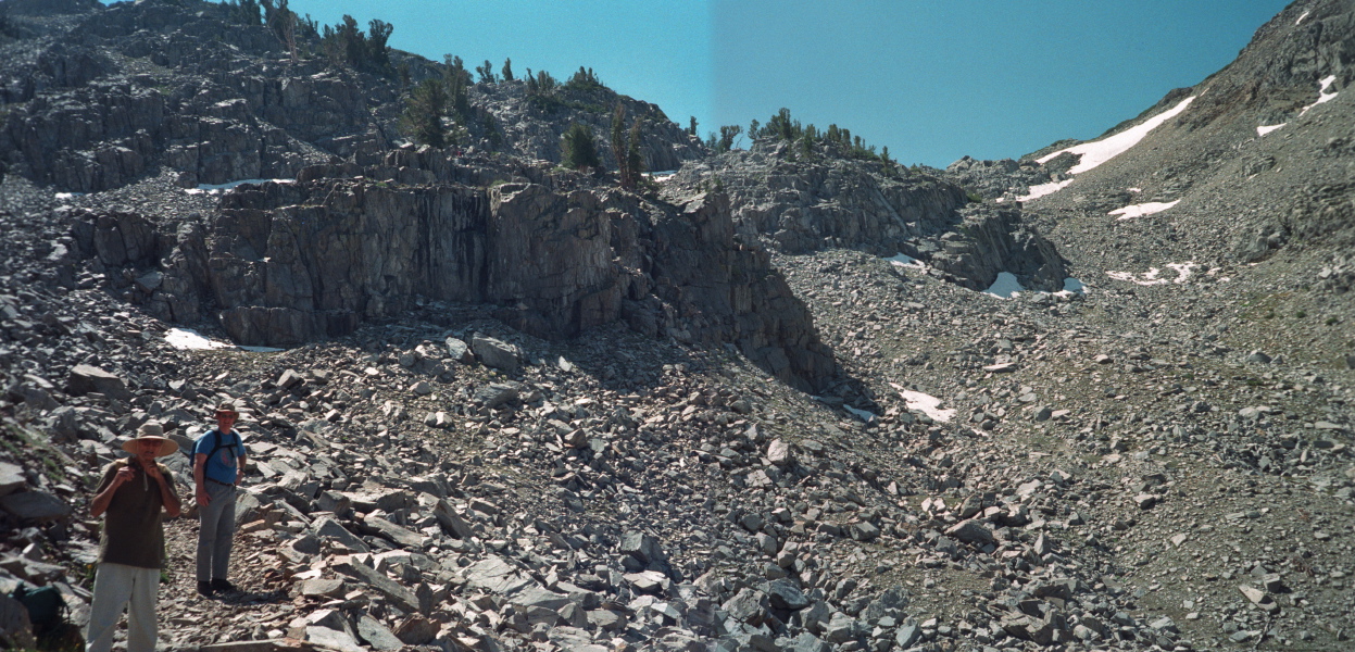 David and Charlie start up the Duck Pass headwall.
