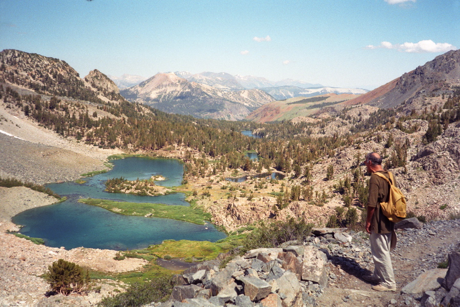 David on Duck Pass Trail with view of Barney Lake