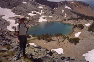 Bill at the top of the talus leading down to Deer Lakes.