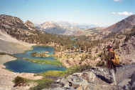 David on Duck Pass Trail with view of Barney Lake