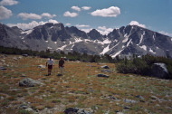 Jean-Guy and David hike up to Deer Pass.