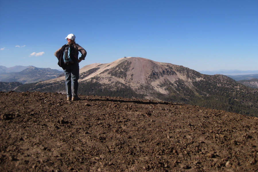 Stella on the pumice on Mammoth Crest