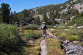 Bill starts the long march back up to the Crest from Deer Lakes.