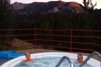 Getting cooked in the spa.