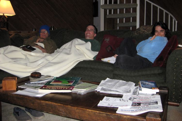 Relaxing after a day of hiking.