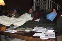 Relaxing after a day of hiking.