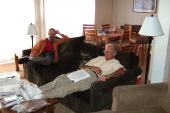 Frank and David relax on a day we take a break from a hard hike.