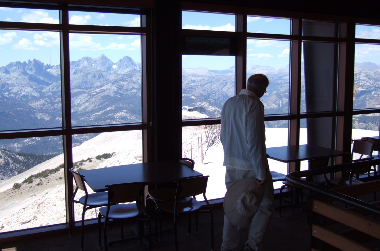 David walks through the observation lounge.