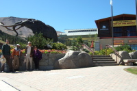 Bill, Frank, David, and Stella get ready to take the gondola to the top of Mammoth Mountain.