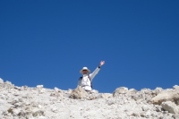 Bill waits on the summit of Mammoth Mountain.