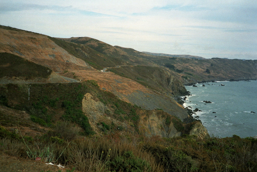 CA1 hugs the steep hills south of Stinson Beach