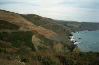 CA1 hugs the steep hills south of Stinson Beach