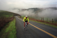 Richard climbs Wilson Hill on Marshall-Petaluma Rd.
