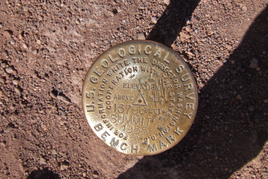 USGS benchmark on Pu'u Wekiu, the summit of Mauna Kea