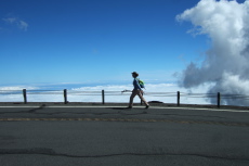 Walking on terra firma but as high as an airplane.