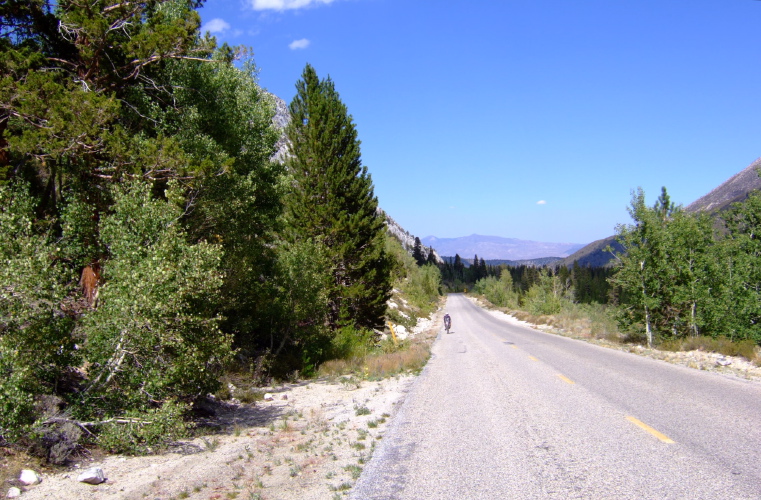 Ron climbs Rock Creek Rd.