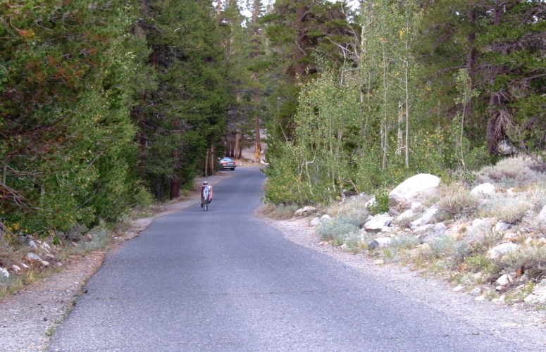 Ron climbs the last mile up to Mosquito Flat.