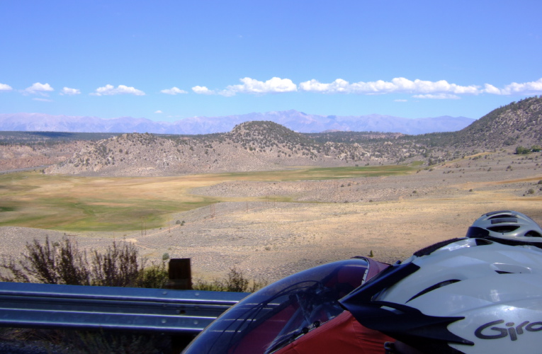 Ron and Bill ride past Little Round Valley.