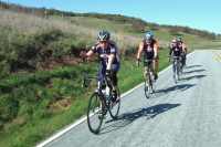 Team Alameda climbs up through Dry Lake Valley.