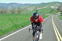 Down on the aerobars while riding through Lonoak.