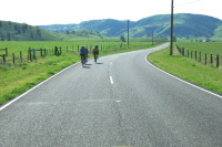 A team heads north down Peachtree Valley.