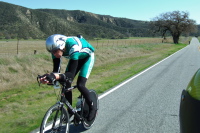 Dave Rossow looks aerodynamic in Rabbit Valley.