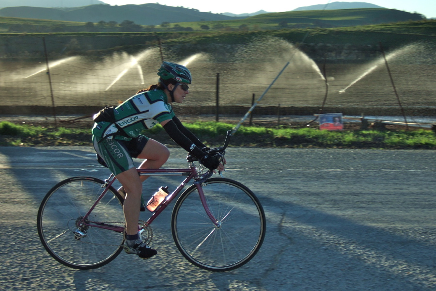 Andrea Ivan pulls in to the finish.