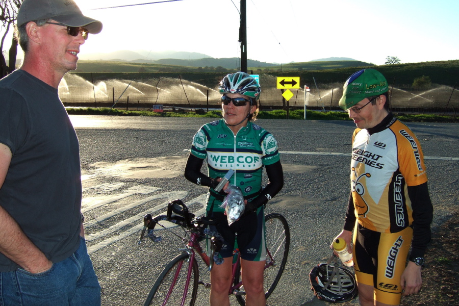 Andrea Ivan gives her account of the day to Kevin and Dan.