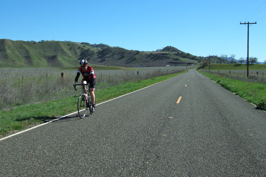Passing a rider in Peachtree Valley.