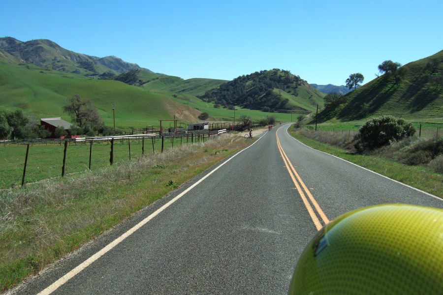 View back down Bitterwater Canyon to Jay Kilby, Team Alameda, and ?.