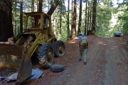 A rusty old front-loader