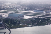 Rain-soaked Moffet Field.