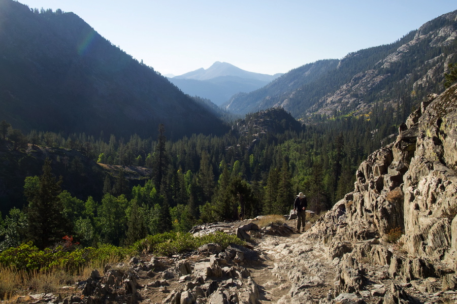 Bill hauls himself up the trail to Shadow Lake.