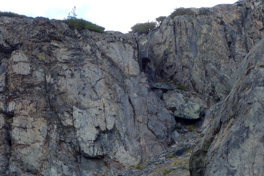 Class 3 route and cliff band we were standing atop earlier