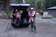 Frank gets ready to go at the start of the hike.
