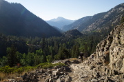 Bill hauls himself up the trail to Shadow Lake.