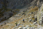 Frank reaches the easier lower part of the Class 2 descent.