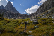 Bill examines the headwall below Cecile Lake.